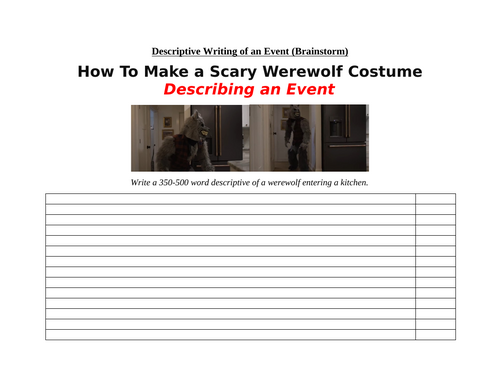 English Writing Composition: Describing an Event with Werewolves ...