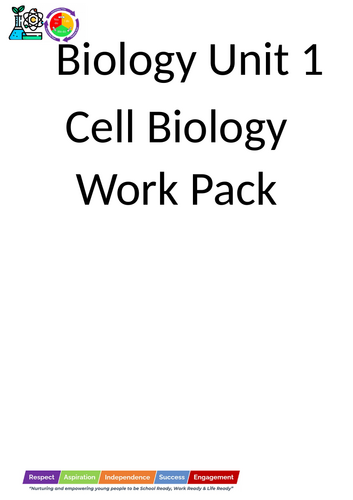 AQA GCSE  Biology Unit 1 - Cell Biology Independent Work Pack