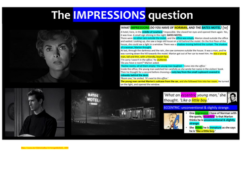 PSYCHO - IMPRESSIONS paper 1 reading (with teacher video) | Teaching ...