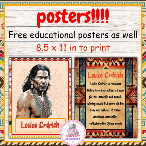 Native American heritage month Free biography postersflash cardswho