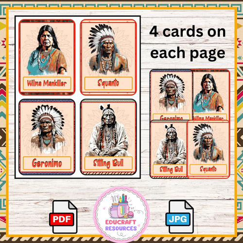Native American heritage month Free biography postersflash cardswho