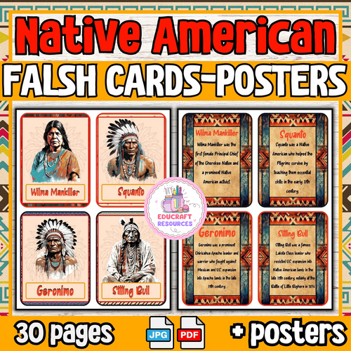 Native American heritage month Free biography postersflash cardswho