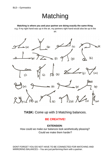 Gymnastics resource cards (including GCSE gymnastics support ...