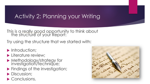 AQA Extended Project Qualification (EPQ) - PowerPoint - 5 - Report ...