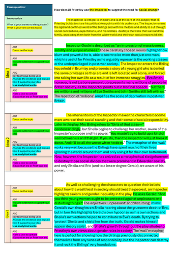 An Inspector Calls Essay Structure Strip | Teaching Resources