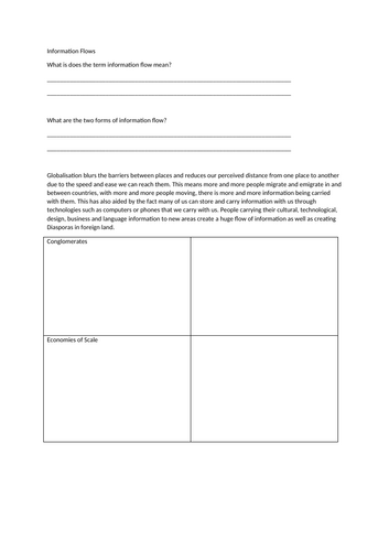 AQA A Level Geography – Global Systems and Global Governance – L4 Flows of products, services