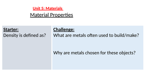 BTEC Applied Science Unit 5 Physics C2 Ductility and Malleability Lesson