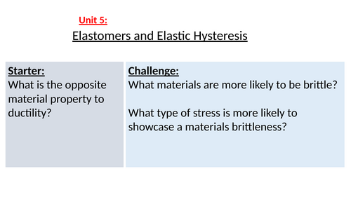 BTEC Applied Science Unit 5 Physics C2 Elastic Hysteresis Lesson