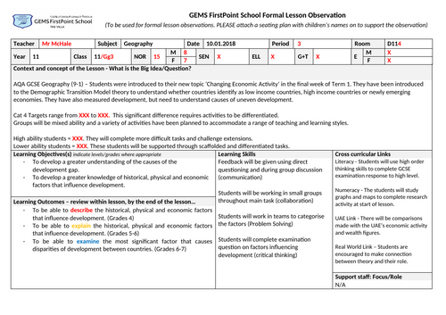 GCSE Geography – Changing economic world - 4 - factors influencing development