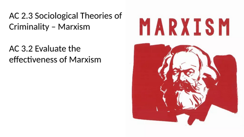 Criminology L3 WJEC UNIT 2 ACs 2.3 & 3.2 Describe & Evaluate Marx’s Sociological Theory