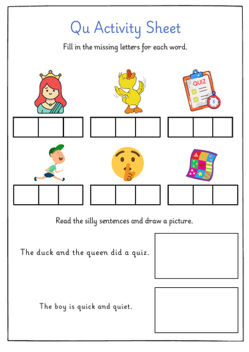 Phase 3 Phonics Worksheets Qu Sh Ch Th Sounds | Teaching Resources