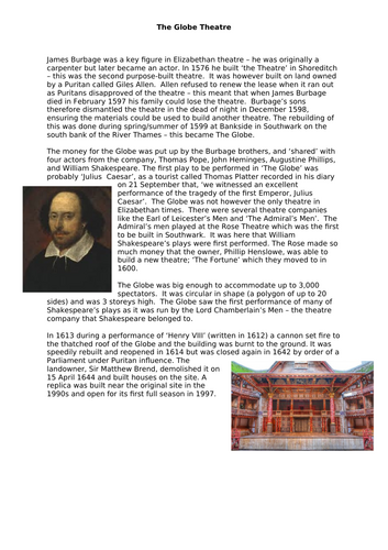 AQA 2026 HE - The Globe: L4: The Globe - as case study