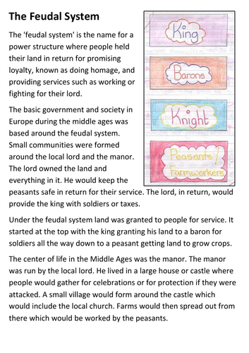 The Feudal System Handout