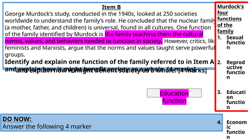 AQA GCSE Sociology: Families - Functionalist functions of the family ...