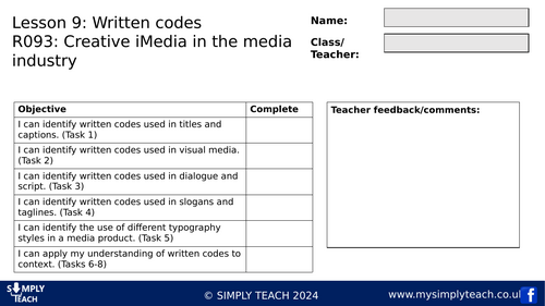 R093 - L9 Workbook (Written codes)