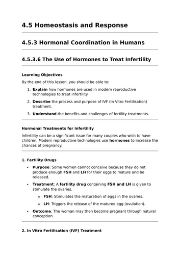 Treating Infertility with Hormones - GCSE Biology Lesson