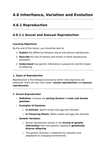 Sexual and Asexual Reproduction - GCSE Biology Lesson