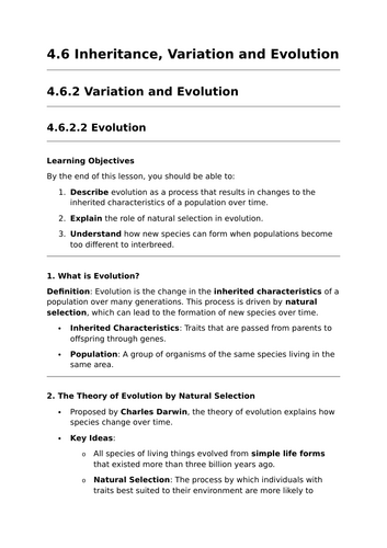 Evolution - GCSE Biology Lesson