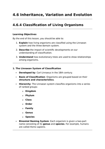 The Classification of Living Organisms - GCSE Biology Lesson