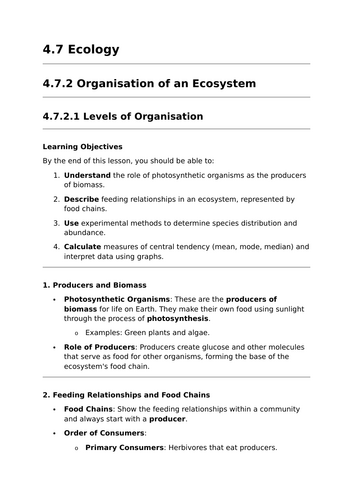 Levels of Organisation - GCSE Biology Lesson