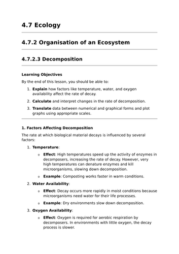 Decomposition - GCSE Biology Lesson