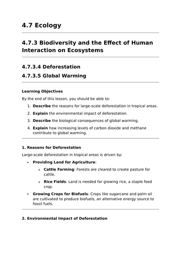 Deforestation and Global Warming - GCSE Biology Lesson