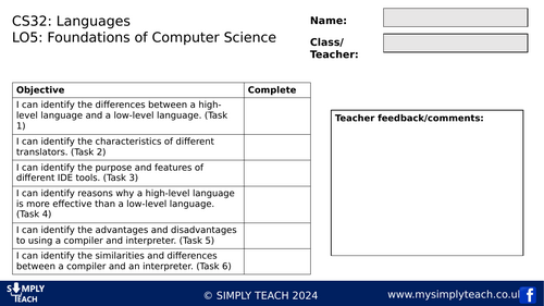 GCSE CS - L32 Workbook (Languages)