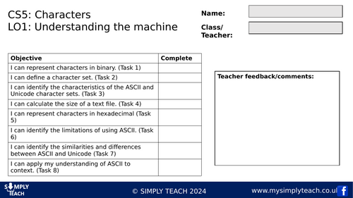 GCSE CS - L5 Workbook (Characters)