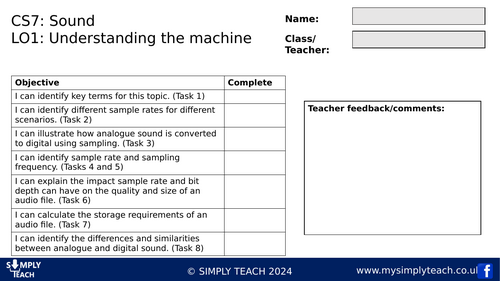 GCSE CS - L7 Workbook (Sound)