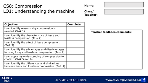 GCSE CS - L8 Workbook (Compression)