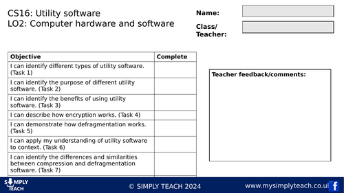 GCSE CS - L16 Workbook (Utility software)