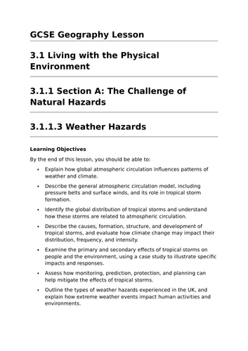 Weather Hazards - GCSE Geography Lesson