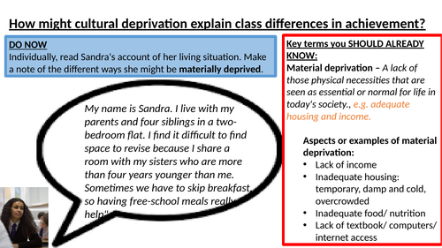 AQA GCSE Sociology - Education- Class differences in achievement ...