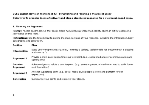 GCSE English - Persuasive Writing Techniques and Big Question Practice 43, 44, and 45