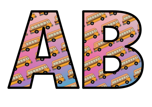 Buses Pastel NEW Lettering FULL Set Instant Display Title Whole ...