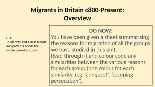 Edexcel / Pearson GCSE History Paper 1 Migrants in Britain 1900-Present full lessons