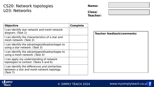 GCSE CS - L20 Workbook (Network topologies)