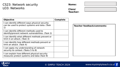 GCSE CS - L23 Workbook (Network security)