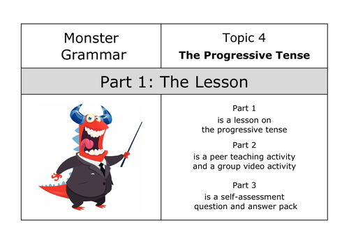 The Progressive Tense (Part 1 - Lesson) | Teaching Resources