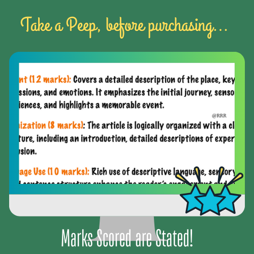 Descriptive Writing: An Impression Made on You: Sample Answer with ...