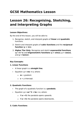 Quadratic Functions - GCSE Maths Lesson