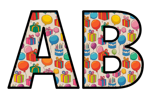 Birthday NEW Lettering FULL Set Instant Display Title Whole Alphabet ...