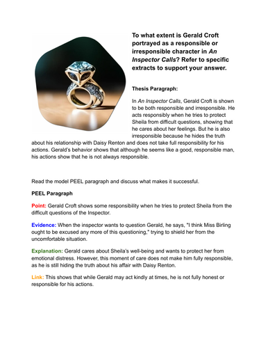 An Inspector Calls (GCSE) - Gerald: Dyslexia Friendly Resources ...