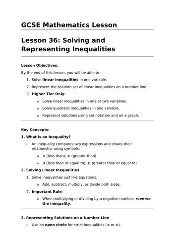 Solving Inequalities - GCSE Maths Lesson