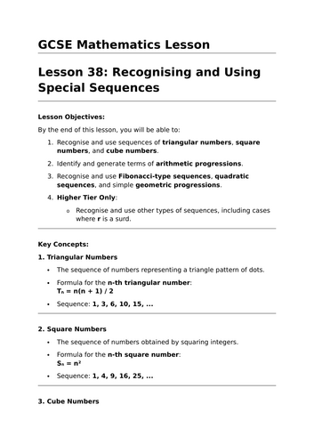 Sequences - GCSE Maths Lesson