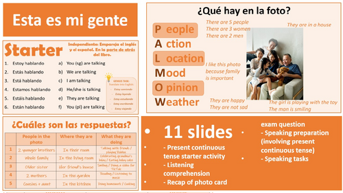 2026 Spanish AQA GCSE Module 3.1 - Esta es mi gente | Teaching Resources
