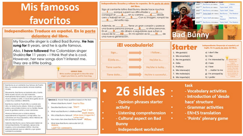 2026 Spanish AQA GCSE Module 3.2 - Mis famosos favoritos