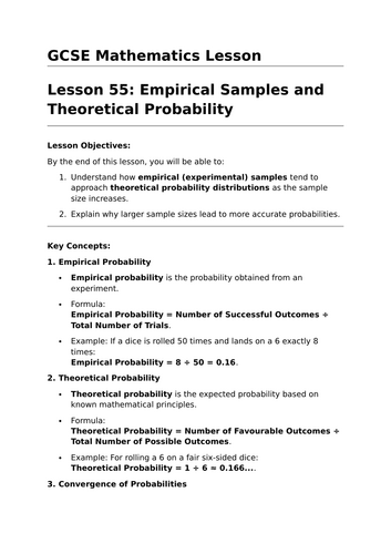 Sample Size and Probability - GCSE Maths Lesson