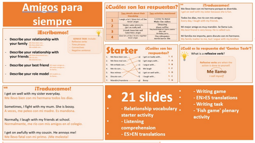 2026 Spanish AQA GCSE Module 3.3 - Amigos para siempre | Teaching Resources