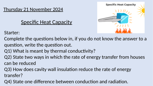 GCSE Physics Specific Heat Capacity: Complete Lesson